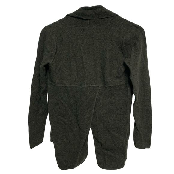 Adrienne Vittadini Women’s Extra Fine Merino Wool Dark Green Cardigan Size Small - Picture 2 of 5